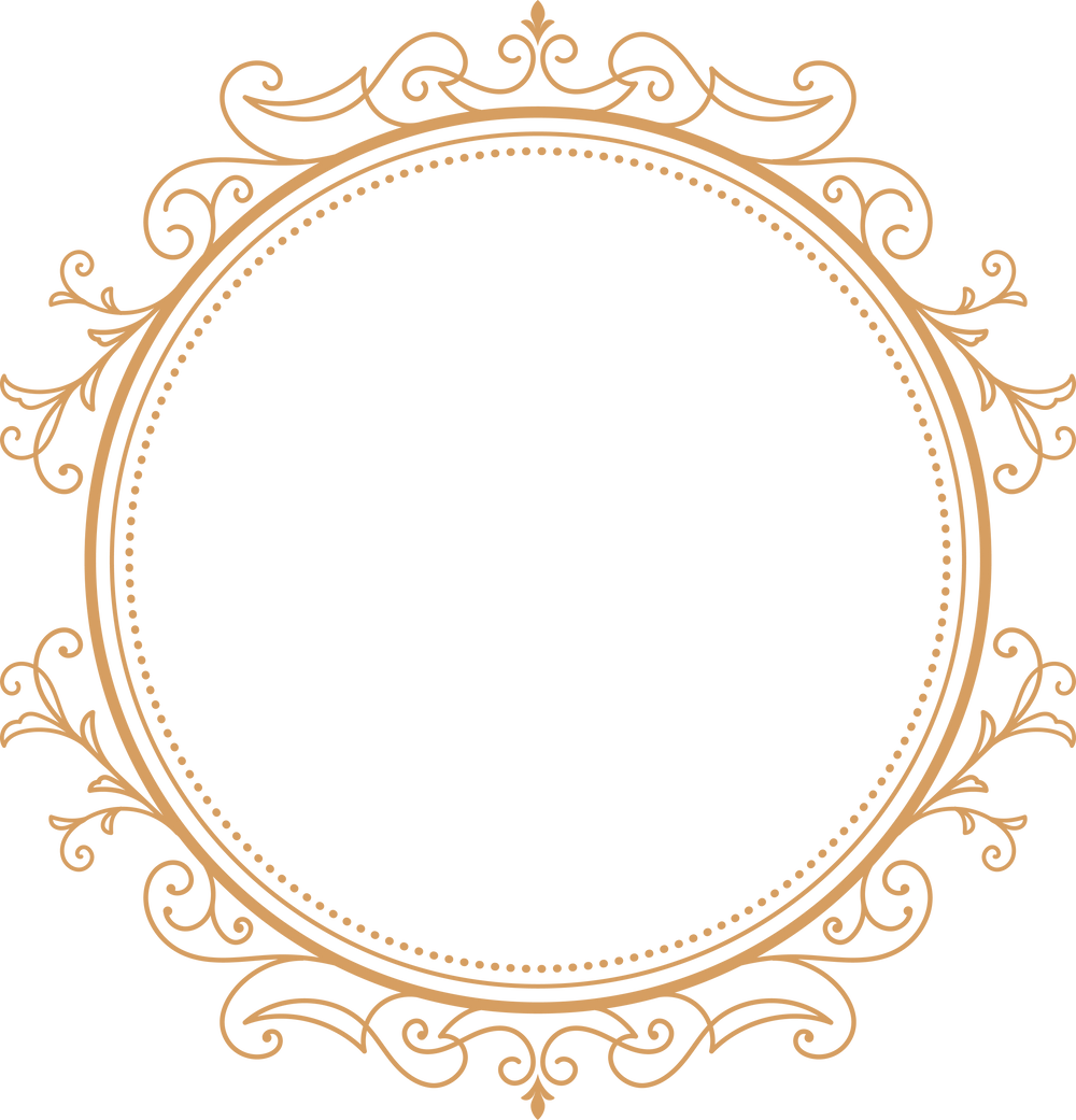 Circle Vintage Frame Round Flourish Border label